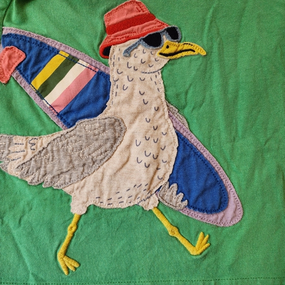 Mini Boden Green Kids Shirt with Seagull Design Size 5/6 - Picture 3 of 6